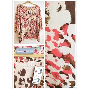 Avenue Studio Abstract Print Tunic NWT